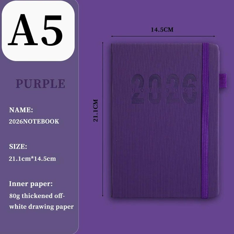 2026 Planner -  January - December 2026, Weekly & Monthly Spreads, 2026-Calendar Planner, A5 Hardcover Academic Calendar with Date for School & Office Schedule (Blue) - Image 4